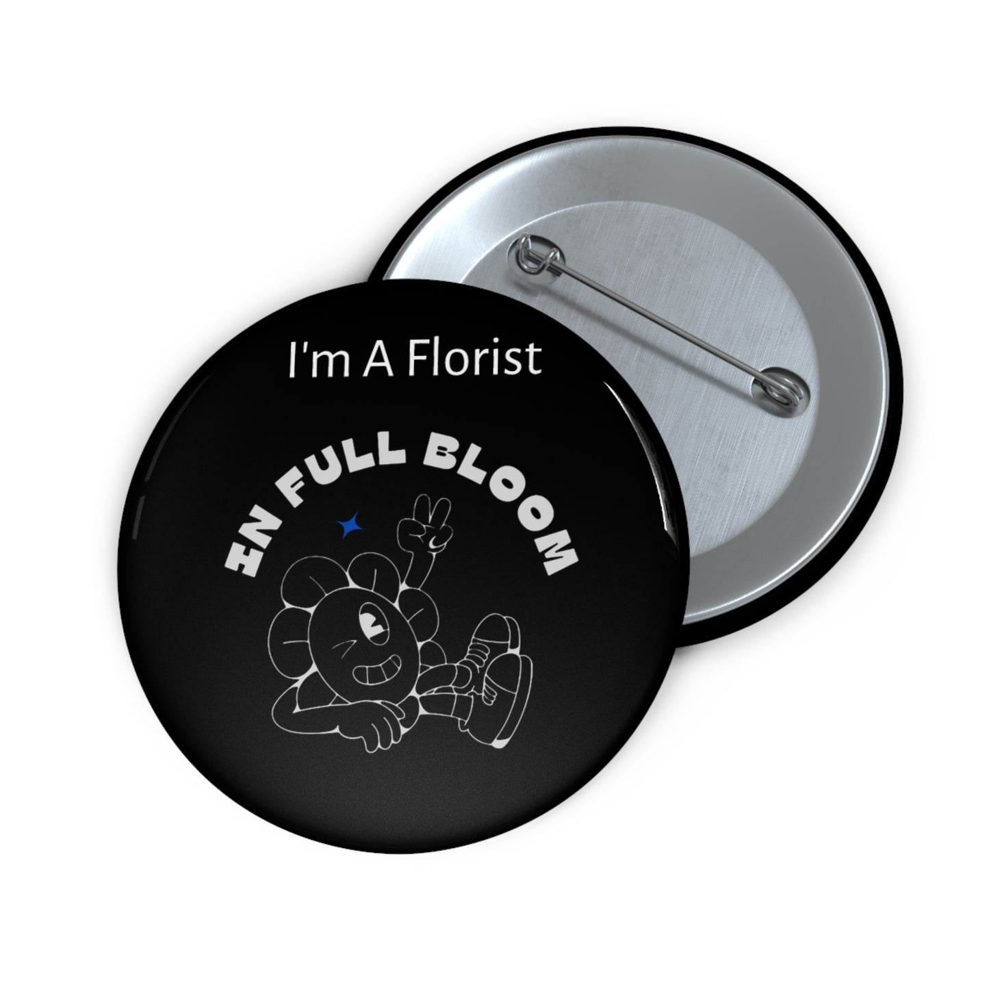 Pin Buttons - Funky Florist Design for Flower Lovers